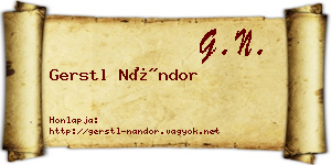Gerstl Nándor névjegykártya