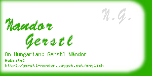 nandor gerstl business card